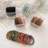 Summer new milk coffee-colored hair bands leave no marks and won't damage hair. Rubber bands tie ponytails. Korean-style stylish hair bands and hair accessories details Picture